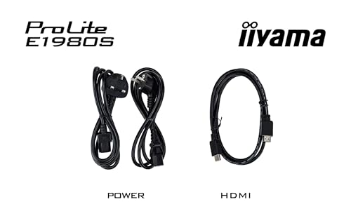 Image of iiyama Prolite E1980S-B1 LED Monitor, 48 cm, 19 Inches, SXGA HDMI DP, Black