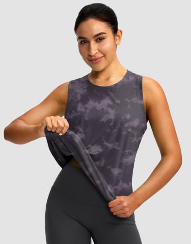 Image of Women's Workout Tops Racerback Athletic Tank Tops Sleeveless Loose Fit Yoga Running Gym Shirts for Women