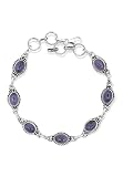 Armband 925 Silber Amethyst lila Stein Edelstein Armreif Silber Damen Sterling Silber Geschenk (NO.: MAB-016-01)