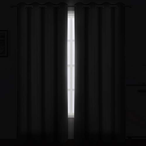 Image of LEMOMO Grey Blackout Curtains /52 x 95 Inch /Set of 2 Panels Thermal Insulated Room Darkening Curtains for Bedroom
