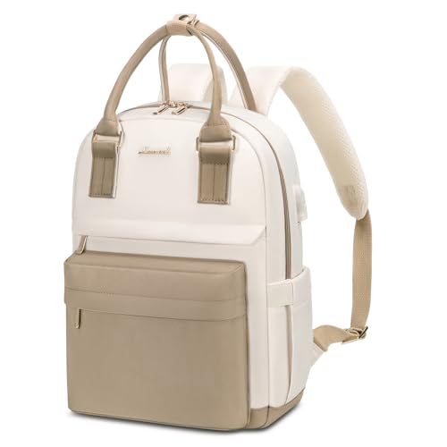 LOVEVOOK 13,3 Zoll Rucksack Damen Klein, Wasserdicht Cityrucksack Handtasche 2 in 1, Mini Tasche Daypack Backpack Women Elegant für Freizeit Schule Reisen Arbeit, Khaki Beige