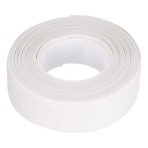 uxcell Waterproof Seal Caulk Strip Tape Self Adhesive 0.87" W x 10.5'L PVC Sealing Tape for Kitchen Bathroom White