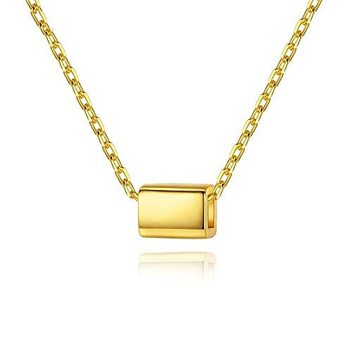 Collier en argent femme et pendentif cuboïde délicat, le cadeau idéal