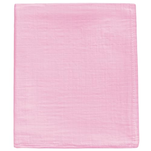 Image of Muslin Newborn Baby Swaddle Blanket 43.5 x 47 inches(110x120cm) Unisex Swaddling Wrap Soft Silky Muslin Swaddle Blankets Neutral Receiving Blanket for Newborn Babies Boys and Girls Large Pink