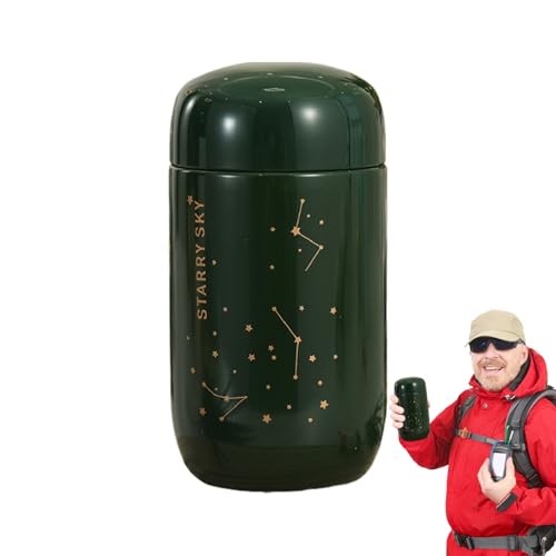 Botella Térmica - Cantimplora Estrellada Mini Huevo,Termo Aislado Doble Pared al Vacío para Bebidas Frías y Calientes - para Deportes, Senderismo, Viajes y Actividades al Aire Libre