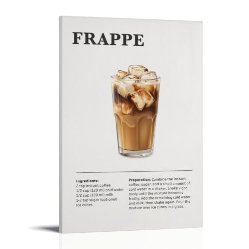 Impression sur toile moderne Frappe Recipe 50x75cm peinture chambre et salon
