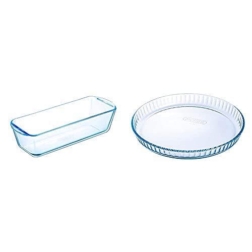 Pyrex - Bake & Enjoy - Moule à Cake en Verre 28 cm & 1040909 Bake & Enjoy Moule à Tarte en verre Ø 31 cm