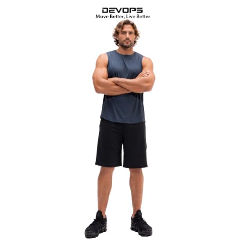 Image of DEVOPS Men's 2-Pack Loose-Fit 10 inch Workout Gym Shorts with Pockets