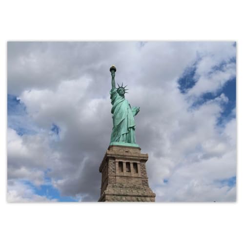 Papier peint intissé statue de la Liberté pour masquer mur abîmé - 2