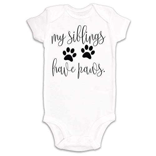 Kate & Meri My Siblings Have Paws Onesie/Bodysuit Baby Romper (6-9M)