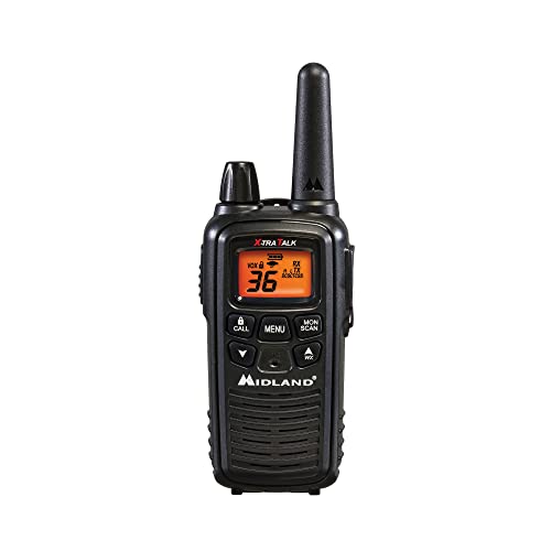 Image of Midland LXT600BBX4 FRS Business Walkie Talkies - Long Range 36-Channel Two-Way Radios with Headsets and Charging Base, NOAA Weather Alerts (8-Pack, Black)