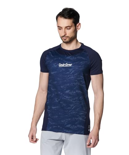 [A_[A[}[] UA Heatgear Comfort Fitted Novelty Short Sleeve Crew Shirt Midnight Navy / / SM