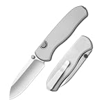 Kizer Drop Bear Zero Pocket Knife, 3.1' Drop Point M390 Blade Folding Knife with Light Gray Aluminum...