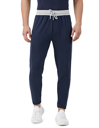 Image of PUMP'D Men's Breathable Cotton Jogger Pants with Elasticated Waistband & Drawstring - Dry Tech, Anti-Odor, Lightweight, Soft Seams