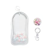 Clear Figure Display Bag with Keychain for 6in to 7in Dolls, Plush Doll Carrying Bag Blind Box Display Case Keychain Pouch Charms for Collectibles