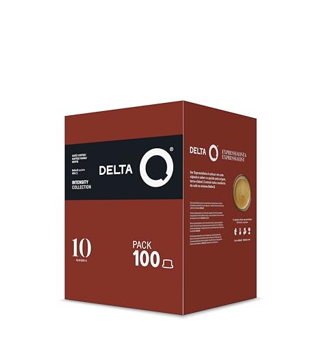 Delta Q - Cialde di Caffè Macinato Qalidus - 100 Cialde Intensità 10 Compatibili con le Macchine da Caffè Delta Q - Espresso Intenso con una Nota di Caramello
