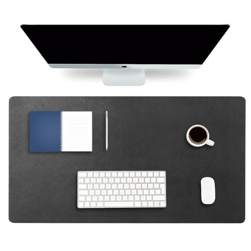 Desky Leather Desk Mat pad para escritorio negro 23.6 x 13.8