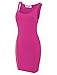 TAM WARE Women Classic Slim Fit Tank Bodycon Mini Tee Dress TWCWD068-082-HOTPINK-US S/M(Tag Size M)