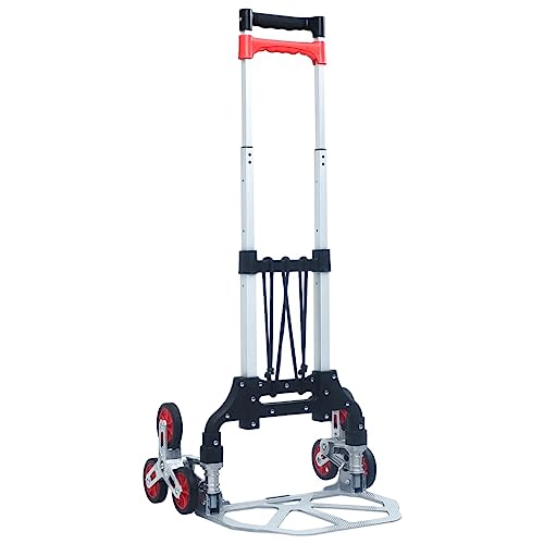 Carro para escaleras de aluminio con 3 ruedas y mango regulable hasta 100 cm 2