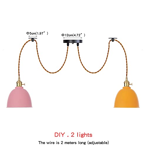Lámpara de Techo Ajustable para Dormitorio Interior de 2 Luces 3