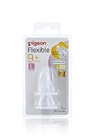 Pigeon Flexible Peristaltic Slim Neck Teat for 9+ Months Babies, (L), BPA & BPS-Free, 2-Pack