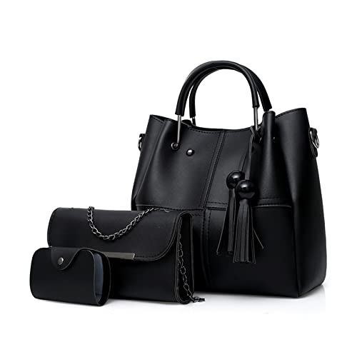 【Grande capacità】 Borsa a mano: 26x13x 27 cm (LxPxA), Borsa a tracolla: 22x5x13 cm, Portacarte: 12x1x8 cm. La borsa da donna può contenere tablet, portafoglio, trucchi, telefono e altri usi quotidiani da 10,5 pollici e tenerli organizzati. La borsa a tracolla e il portacarte possono contenere occhiali da sole, rossetto, carte e alcune piccole cose.