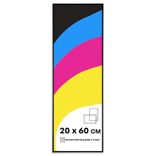 Photoframe4you - Cadre photo 20x60 cm Noir - Cadre Aluminium avec Verre Acrylique Incassable - Cadre Mural pour Posters & Certificats pour Salon, Chambre - Tacoma