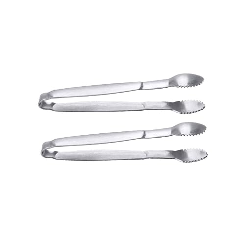 GRIRIW Stainless Steel Sugar Tongs Mini Serving Tongs Easy to Pick up Ice Cubes