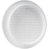 Vent Systems Biała osłona wentylacyjna na sofę, okrągła roleta wentylacyjna, osłona na grilla, wbudowana ochrona przed owadami, otwory wentylacyjne HVAC do łazienki, domowego biura, kuchni, 1 szt