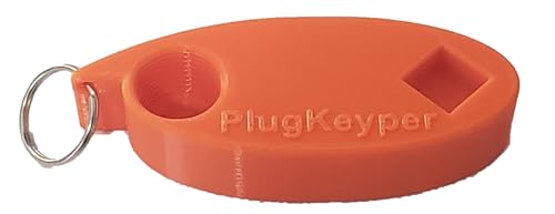PlugKeyper Multi-purpost Boat Drain Plug Keychain, Plug Wrench and Key Float for a 1/2 inch Garboard Plug (Orange)