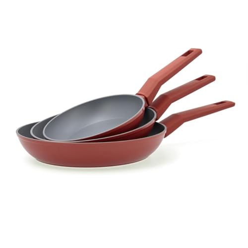 Bidasoa Zocco Set 3 Sartenes Aluminio Forjado 18-22-26cm Aluminio Apto Vitrocerámica Apto Inducción 2 Capas Antiadherentes
