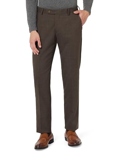Image of Arrow Men Tapered fit Polyester CheckedMid-Rise waistTrousers
