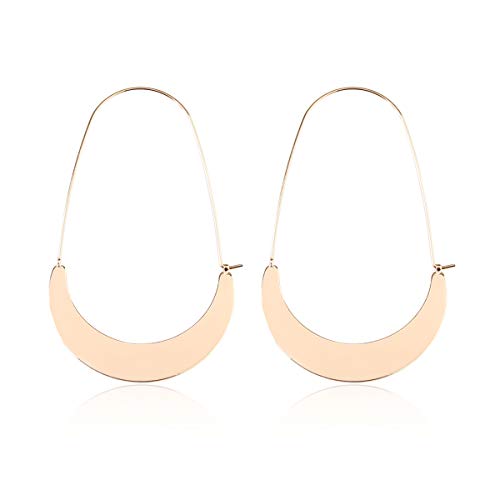 Simple geometric shield drop statement earrings - bohem…