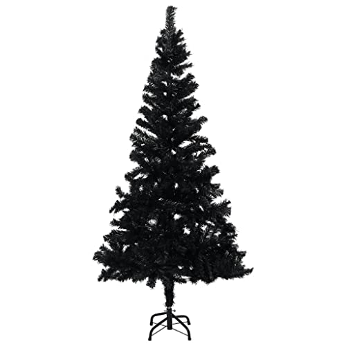 vidaXL Árbol de Navidad Artificial con Soporte PVC Negro 120 cm