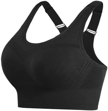 Litherday Sport BH Damen Push Up Sports Bra Starker Halt Sport BH Ohne Buegel mit Abnehmbar Gepolstert für Fitness Jogging Yoga