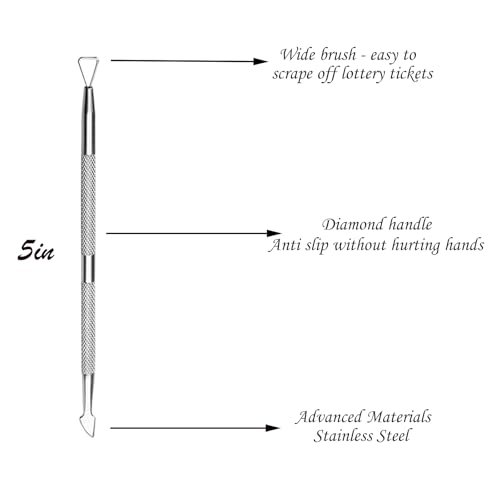 Image of 5Pcs Lottery Ticket Scratcher Tool, Stainless Steel Lottery Scratcher Tool, Scratch Off Tool, Ergonomic Ticket Scraper, Suitable for Lottery Enthusiasts Lottery Scraper Tool