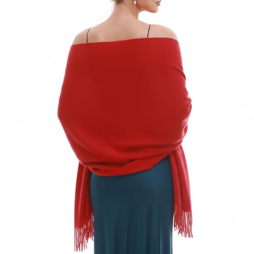 RUI VTRON Scarf for Women Fall Winter Scarves Warm Large Pashmina Shawls and Wraps Red