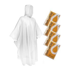 SaphiRose Disposable Rain Ponchos Emergency Clear Poncho