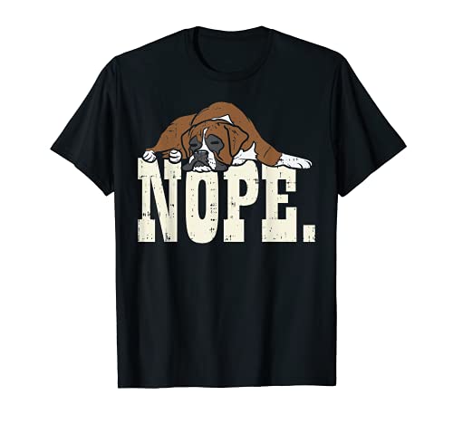 Nope Boxer Funny Animal Pet Dog Lover Owner Men Women Gift Camiseta