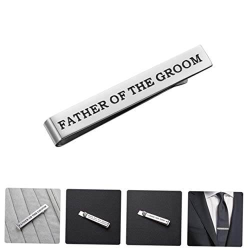Clip de corbata para padre de metal con letras de doble cara de acero 4