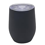 Lesser & Pavey Thirsteez Travel Cup Black for Hot Or Cold Drinks | Large Thermal Travel Mug with Lid & Handle for Office, Gym, Home Or Travel | Insulated Tumbler Coffee Cups for Daily Use