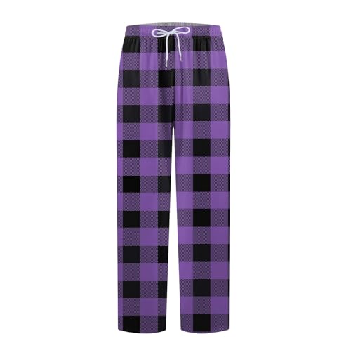 Mens Pajama Bottoms,Pajama Pant With Pockets Pj Bottoms Fall Plaid Lounge Baggy Lightweight Comfy Sleepwear, XS-5XL2
