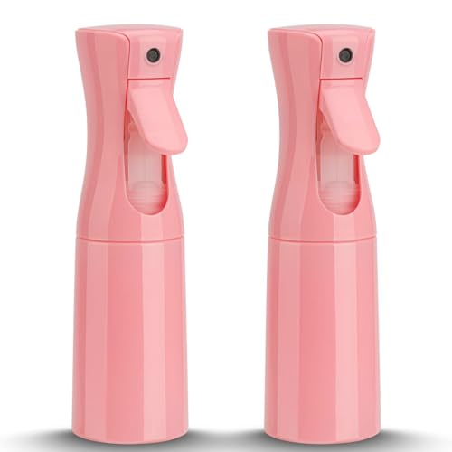 Image of Continuous Hair Mister, 6.8OZ /200ML Fine Mist Spray Bottle for Salons, Barber, Plants, Skin Care, Cleaning (Pink, 2 Pack)
