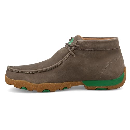 Image of Twisted X Men's Chukka Driving Moc, Moc Toe, Deep Taupe & Kelly Green, 11.5 M