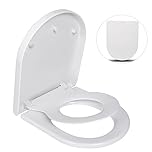 D Shape Family Toilet Seat with Child Seat Built-in Potty Training Toddler Seat Soft Close Quick Release Removable Hygienic UK Compatible
