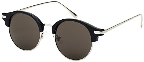 Edge I-Wear Round Half Frame Horned Rim Sunglasses 541053-SD