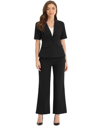Allegra K Pant Suits for Women Dressy 2 Piece Blazer and Pants Set Work Office Outfits Business Casual Pantsuits