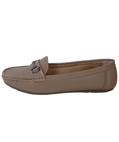 Image of Pluxh Women's Classic Ballet Flats with Metal Detail | Soft Padded Slip-On Shoes | Lightweight Comfort Footwear | Flexible Sole | Office, Casual