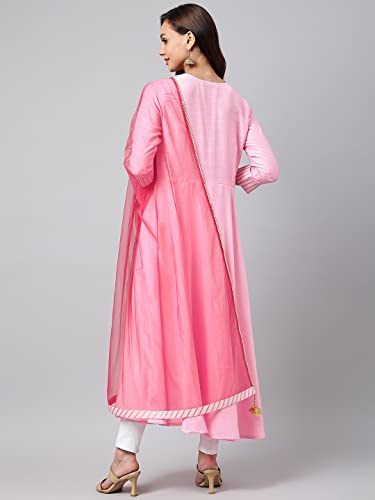 Image of ANNI DESIGNER Women's Cotton Blend Kurta with Dupatta