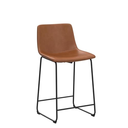 Image of Waleaf 26 Inch Counter Height Bar Stools Set of 2, Faux Leather Bar Chairs